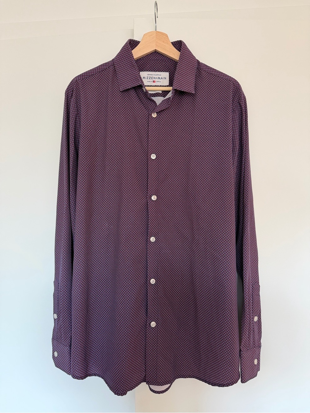 Mizzen+Main Men's Purple Micro-Pattern Button-Down Shirt